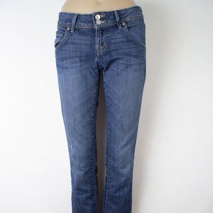 Hudson Beth Baby Boot 25 (26 X 33) Women's Denim Jeans Medium Wash Triangle Flap